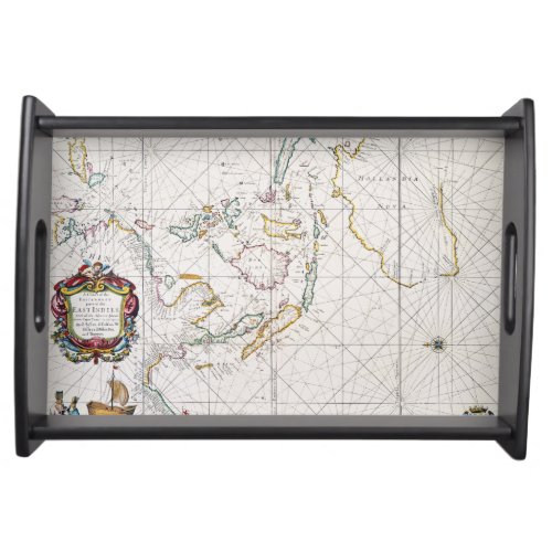 MAP EAST INDIES 1670 SERVING TRAY