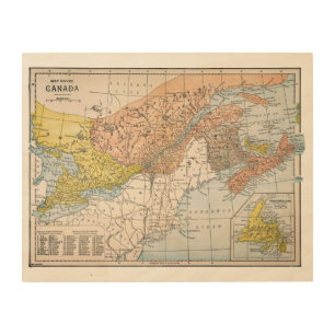 MAP: EASTERN CANADA WOOD WALL DECOR