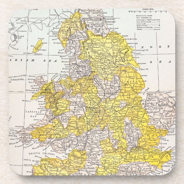 MAP: ENGLAND & WALES DRINK COASTER (Front)