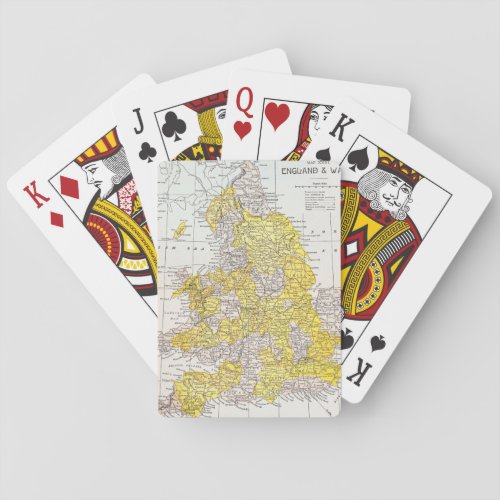 MAP ENGLAND  WALES POKER CARDS