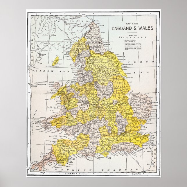 MAP: ENGLAND & WALES POSTER (Front)
