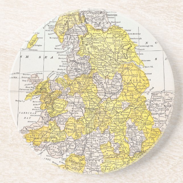 MAP: ENGLAND & WALES SANDSTONE COASTER (Front)