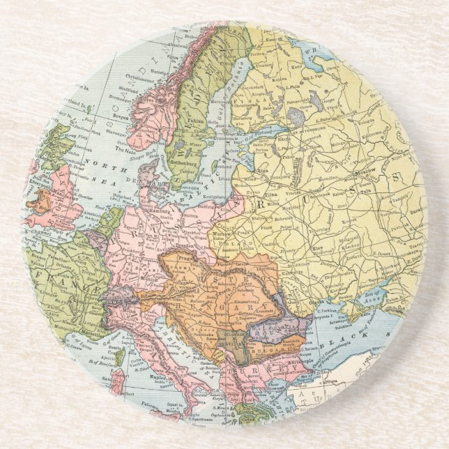 MAP: EUROPE, 1885 DRINK COASTER (Front)
