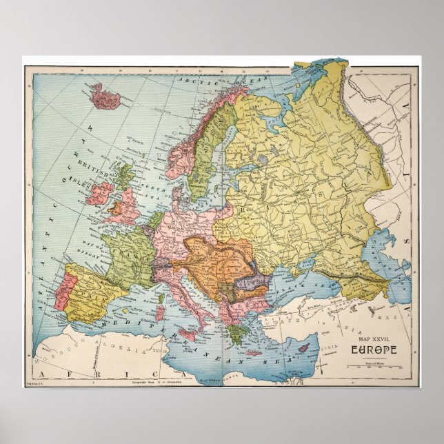 MAP: EUROPE, 1885 POSTER (Front)