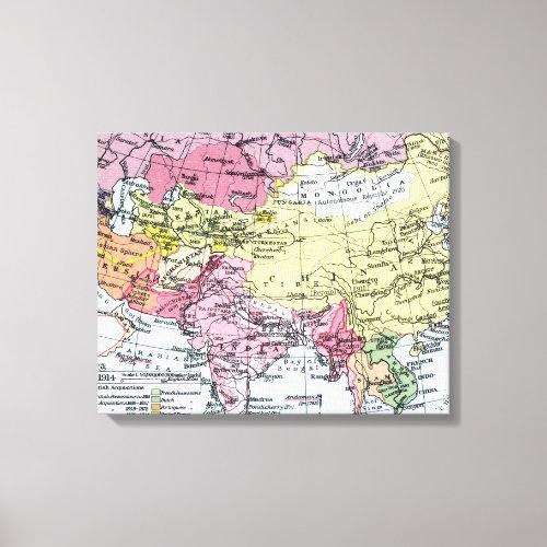 MAP EUROPE IN ASIA CANVAS PRINT