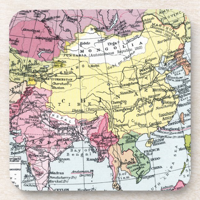 MAP: EUROPE IN ASIA DRINK COASTER (Front)