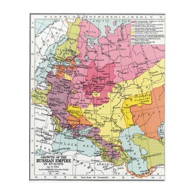 MAP: EXPANSION OF RUSSIA ACRYLIC PRINT (Front)