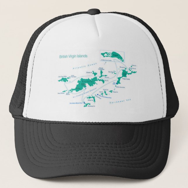 Map/FLAG British Virgin Islands Trucker Hat (Front)