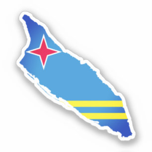 Map flag of Aruba Sticker