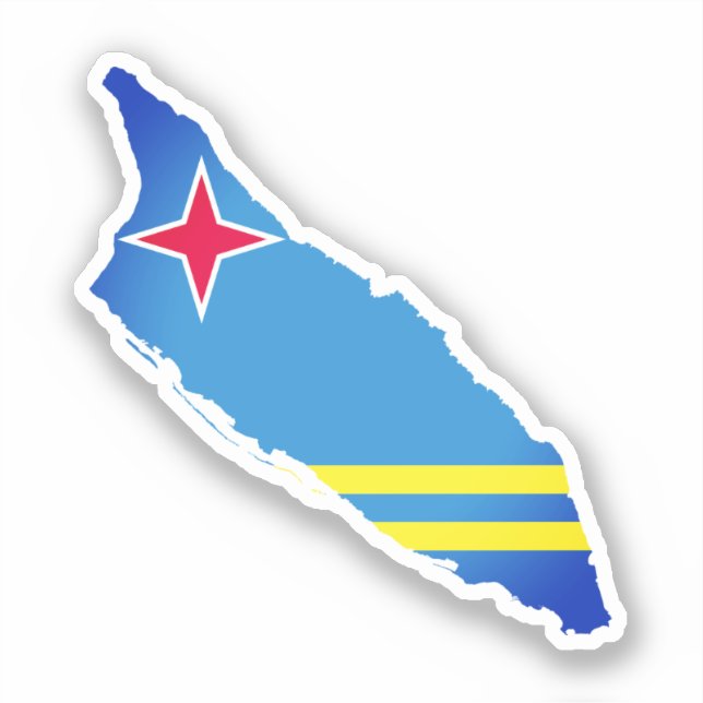 Map flag of Aruba Sticker (Front)