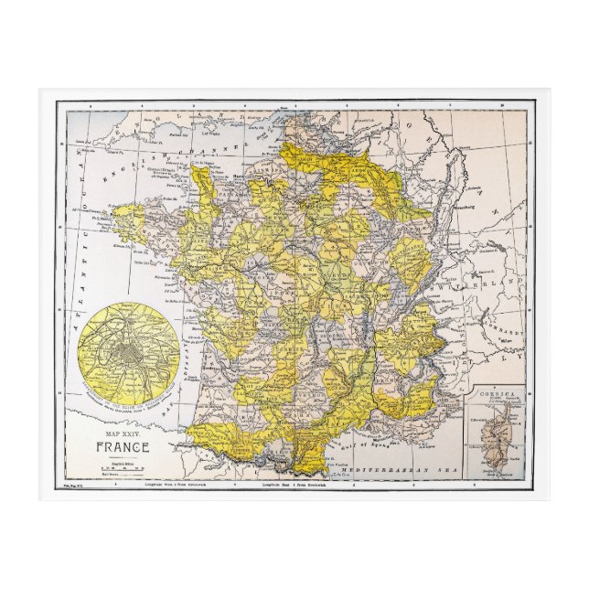 MAP: FRANCE ACRYLIC PRINT (Front)