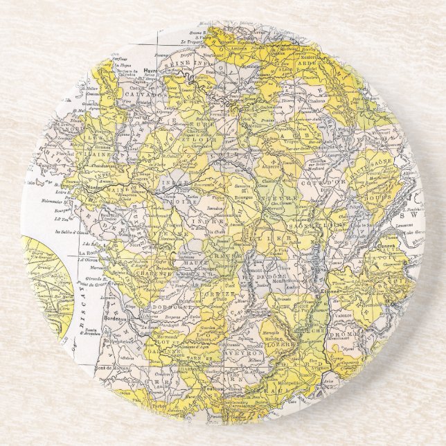MAP: FRANCE DRINK COASTER (Front)