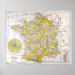 MAP: FRANCE POSTER