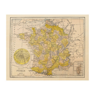 MAP: FRANCE WOOD WALL DECOR