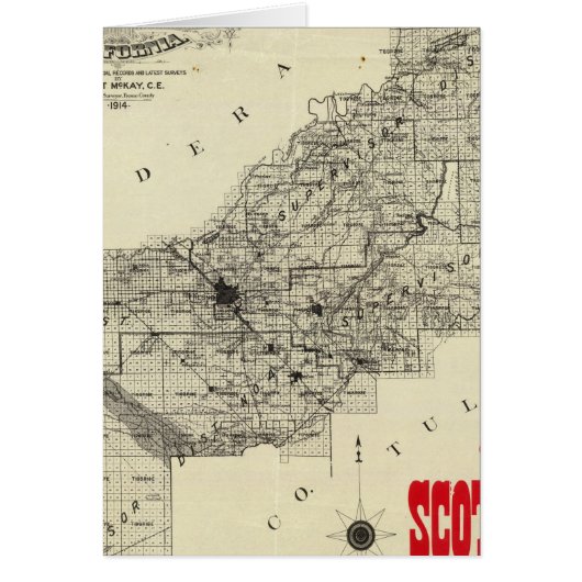 Map Fresno County, California Cards (Front)