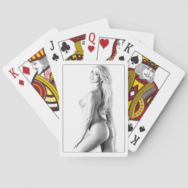 Map game , Naked woman 3/4 view Poker Cards (Back)