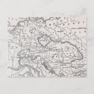 MAP: GERMANY AND AUSTRIA POSTCARD