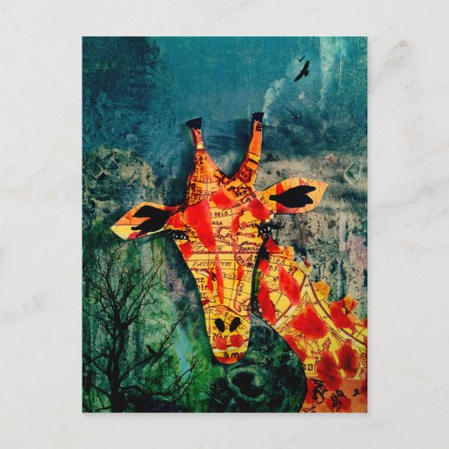 Map Giraffe 2 Postcard