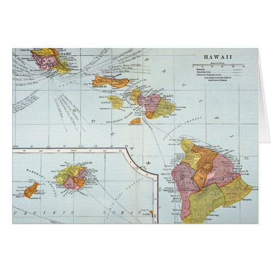 Map: Hawaii, 1905 Cards (Front Horizontal)