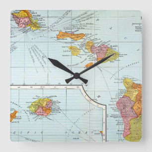 Map: Hawaii, 1905 Square Wall Clock