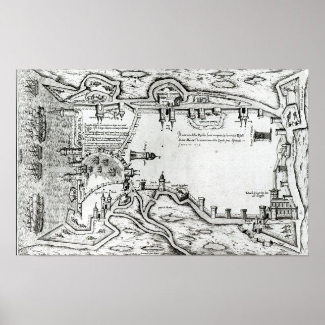 Map illustrating La Rochelle occupied Poster (Front)