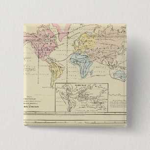 Map in color of The World Pinback Button