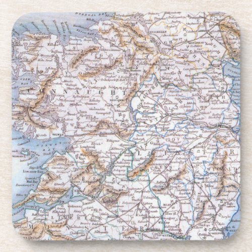 Map Ireland 1851 Drink Coaster