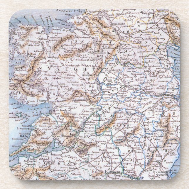 Map: Ireland, 1851 Drink Coaster (Front)