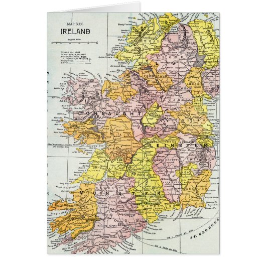 MAP: IRELAND, c1890 Cards (Front)