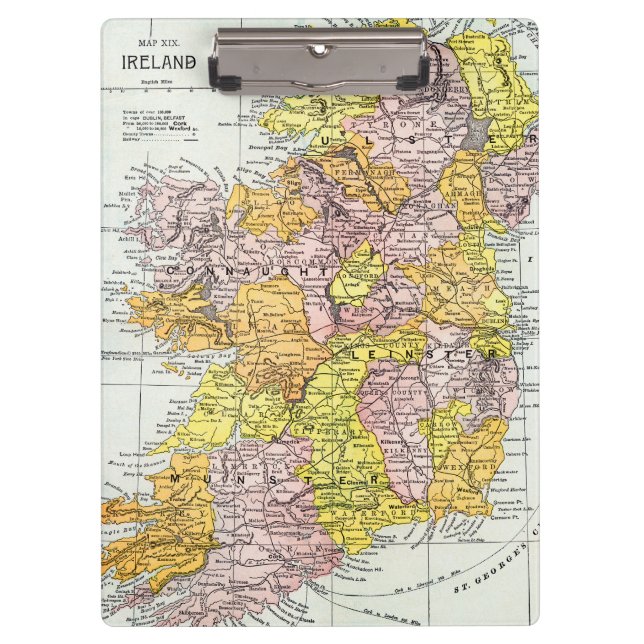 MAP: IRELAND, c1890 Clipboard (Front)