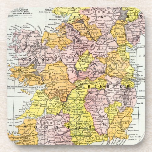 MAP IRELAND c1890 Coaster