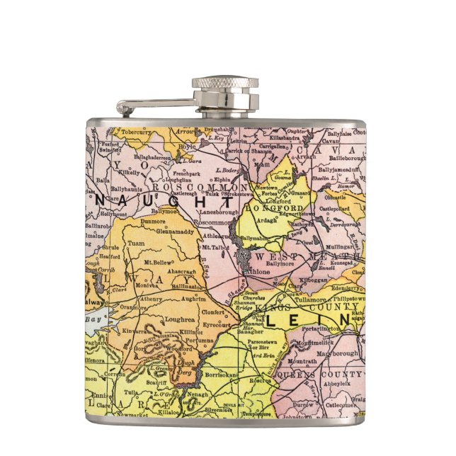 MAP: IRELAND, c1890 Flask (Front)