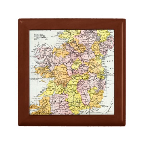 MAP IRELAND c1890 Jewelry Box