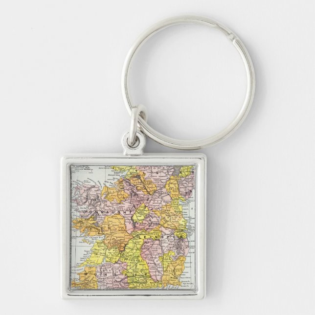 MAP: IRELAND, c1890 Keychain (Front)