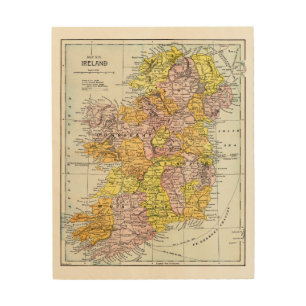 MAP: IRELAND, c1890 Wood Wall Decor