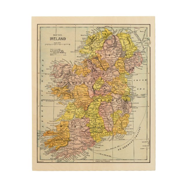 MAP: IRELAND, c1890 Wood Wall Decor (Front)