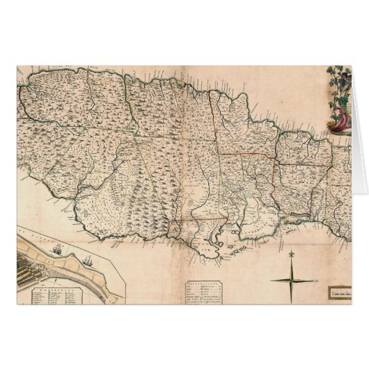 MAP: JAMAICA, 1755 2 CARDS (Front Horizontal)