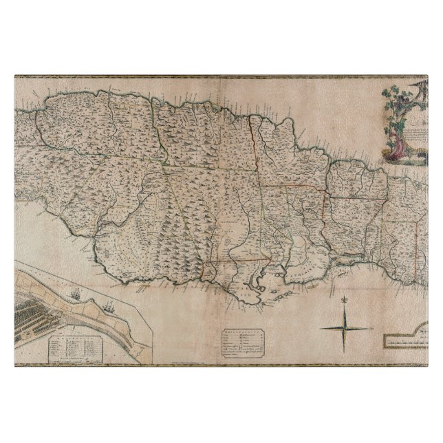 MAP: JAMAICA, 1755 2 CUTTING BOARD (Front)