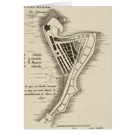 MAP: JAMAICA, 1755 CARDS (Front)