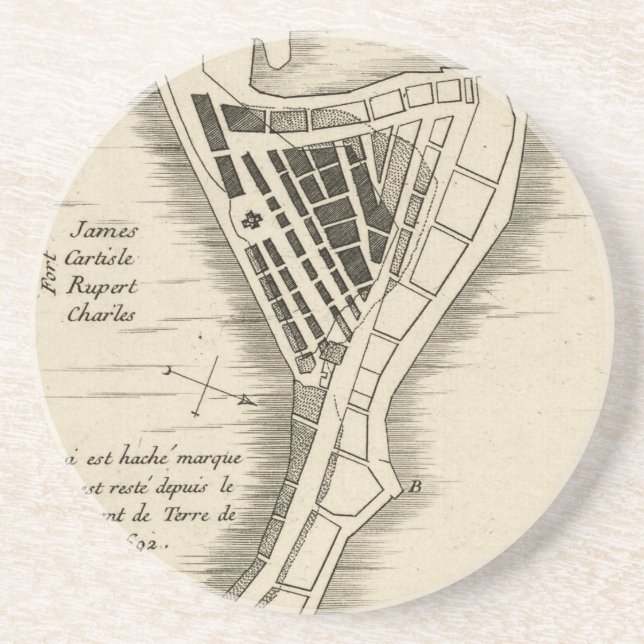MAP: JAMAICA, 1755 DRINK COASTER (Front)