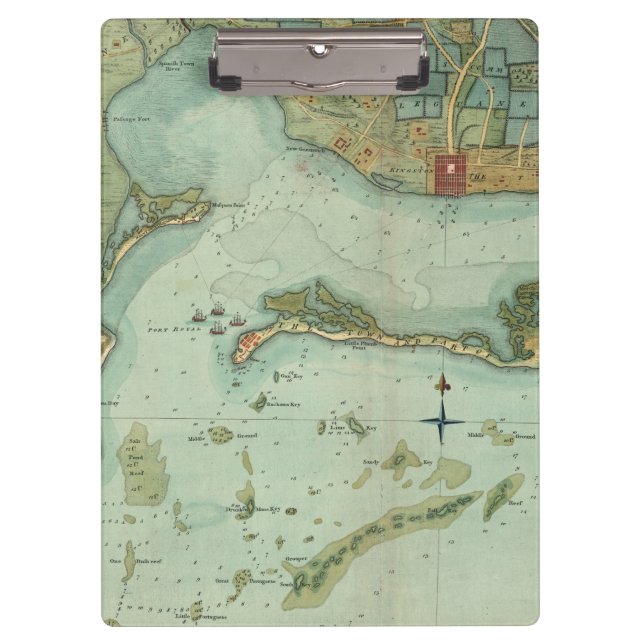 MAP: JAMAICA, 1756 CLIPBOARD (Front)