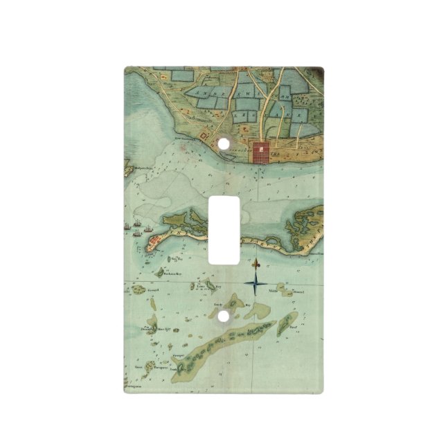 MAP: JAMAICA, 1756 LIGHT SWITCH COVER (Front)