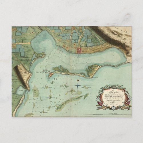 MAP JAMAICA 1756 POSTCARD