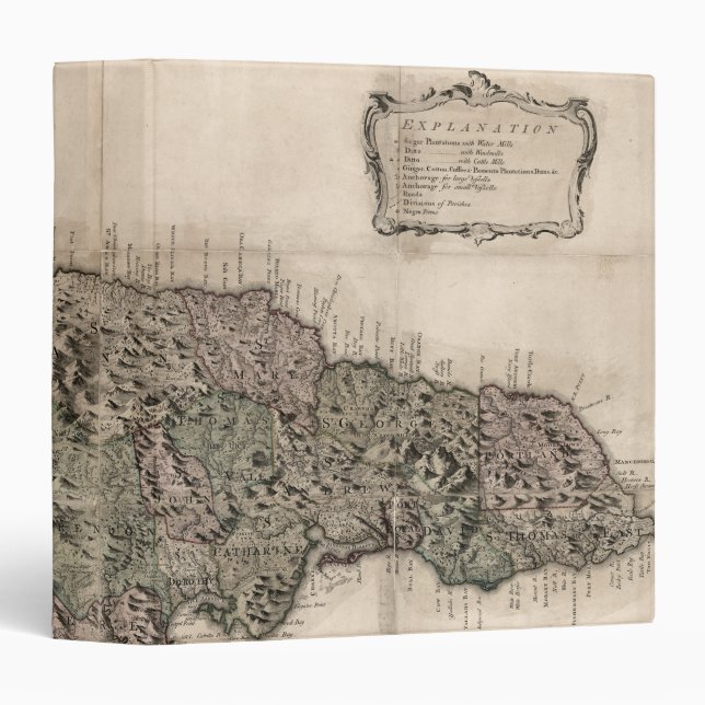 MAP: JAMAICA, 1763 3 RING BINDER (Front/Spine)