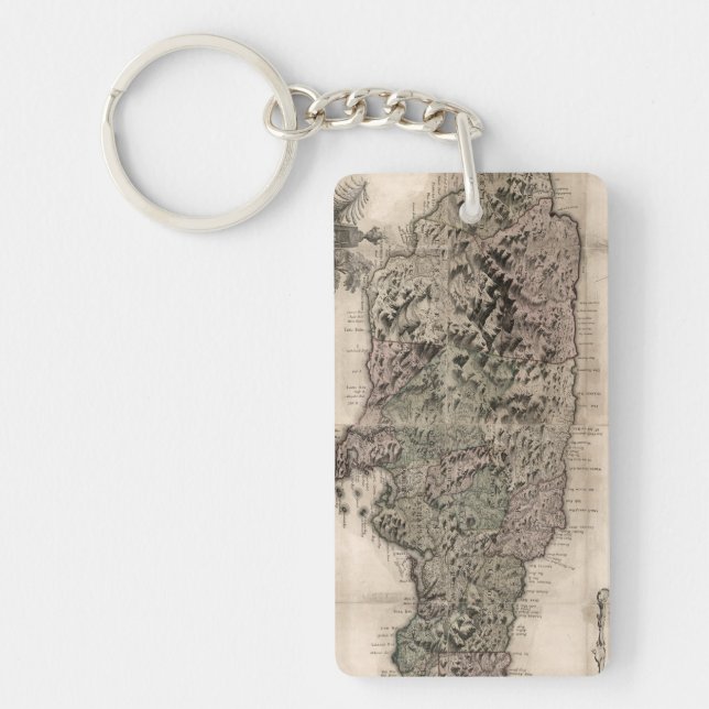 MAP: JAMAICA, 1763 KEYCHAIN (Front)