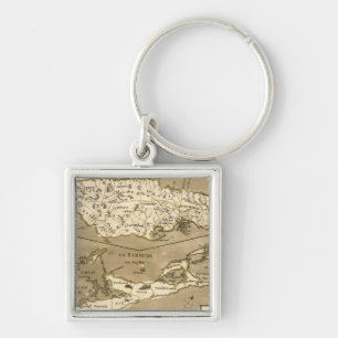 MAP: JAMAICA, 1767 KEYCHAIN
