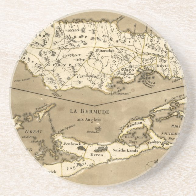 MAP: JAMAICA, 1767 SANDSTONE COASTER (Front)