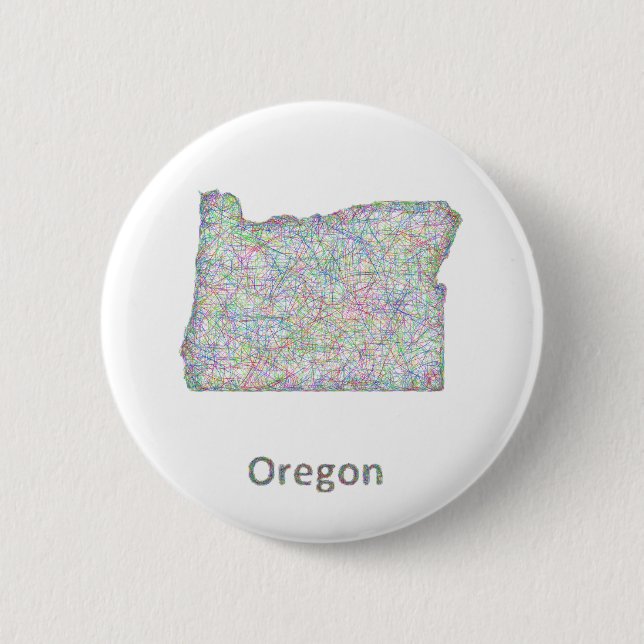 map_line_US_01_Oregon.ai Pinback Button (Front)