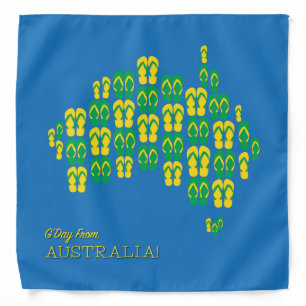 Map made of Aussie thongs Bandana