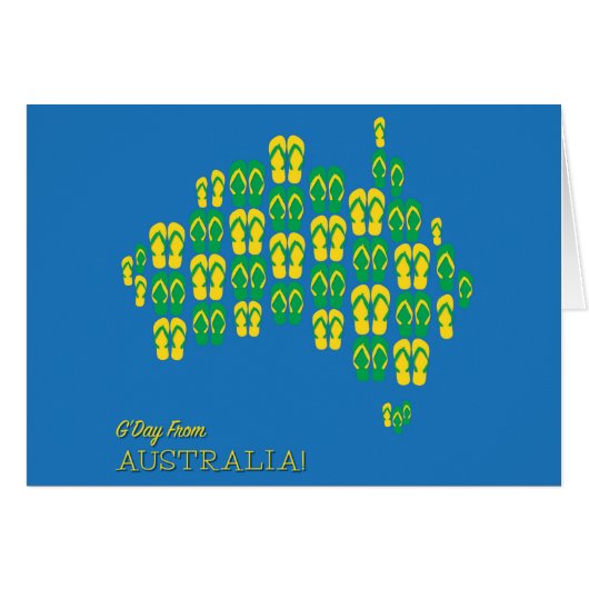 Map made of Aussie thongs Cards (Front Horizontal)